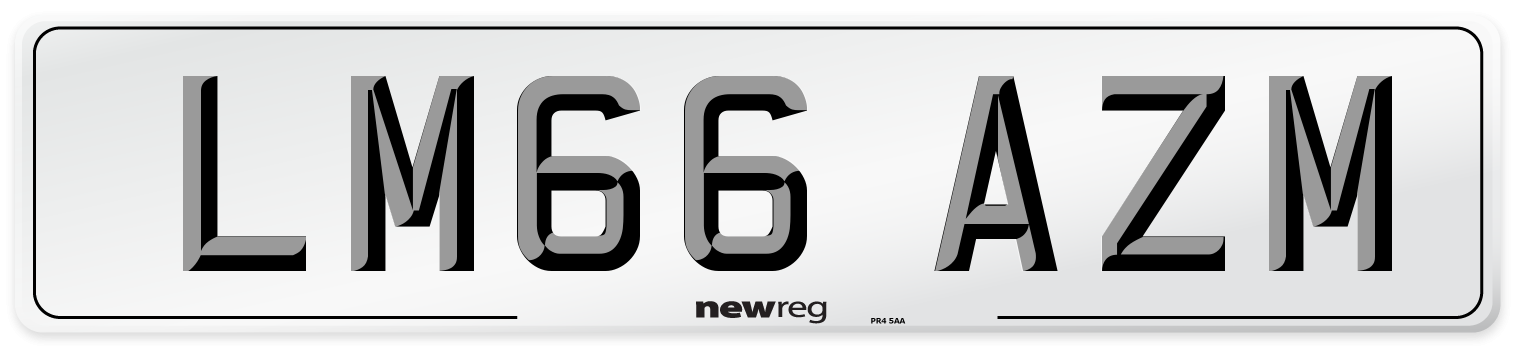 LM66 AZM Number Plate from New Reg